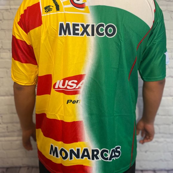 Mexico & Monarcas Divided Shirt Mens Soccer Jersey Playera de Futbol - Picture 2 of 2